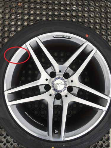 メルセデスベンツ　純正ダイヤモンドカットホイール　ガリ傷　ポリッシュ風塗装修理 埼玉県戸田市 さいたま市