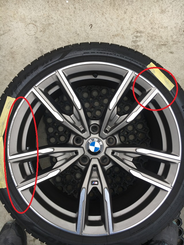 BMW340i(G20）ダイヤモンドカットホイールガリ傷 ポリッシュ風塗装 ...
