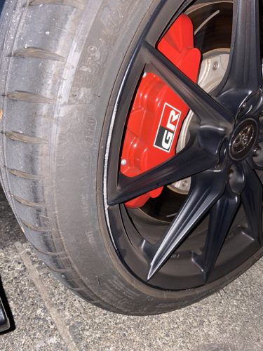 ＧRヤリス　純正艶消しブラックホイールガリ傷修理 | 埼玉県戸田市 | 東京都練馬区