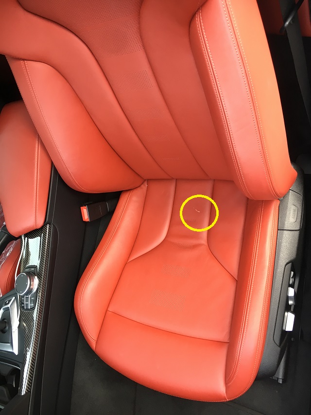 BMW M4 赤シート傷修理 | 埼玉県戸田市 | さいたま市｜埼玉の車内装